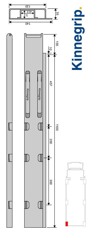 Стойка K20 1200 мм задняя лев.