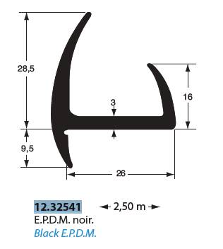 Резиновый уплотнитель L=2,5м