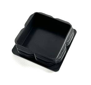 Заглушка пластиковая внутренняя для трубы 80х80х4, цвет черный