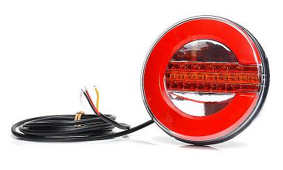 Фонарь задний Неон 12-24в, с поворотником, диаметр 140мм