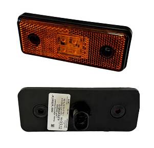 Фонарь LED желтый габаритный боковой (овальный разъёмом AMP282104)
