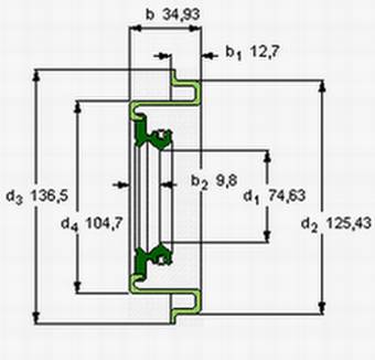 Сальник 74,63х125,43/136,5х12,7/34,93 редуктора (EATON)
