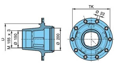 Ступица BPW 16-18t