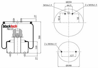Пневморессора 6602NP01